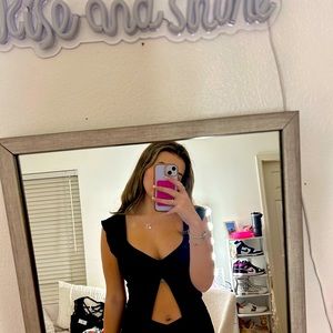 Black open front tank